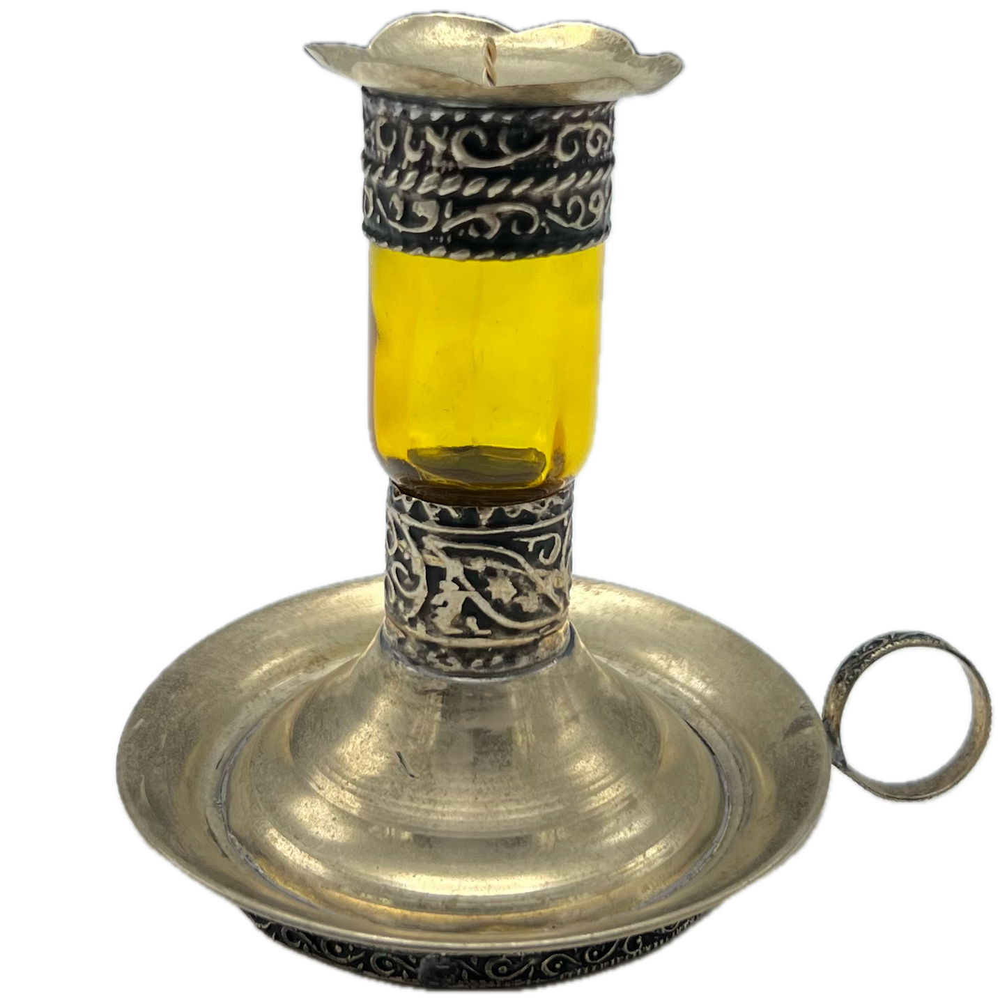 Yellow Silver Nickel Bazaar Candlestick