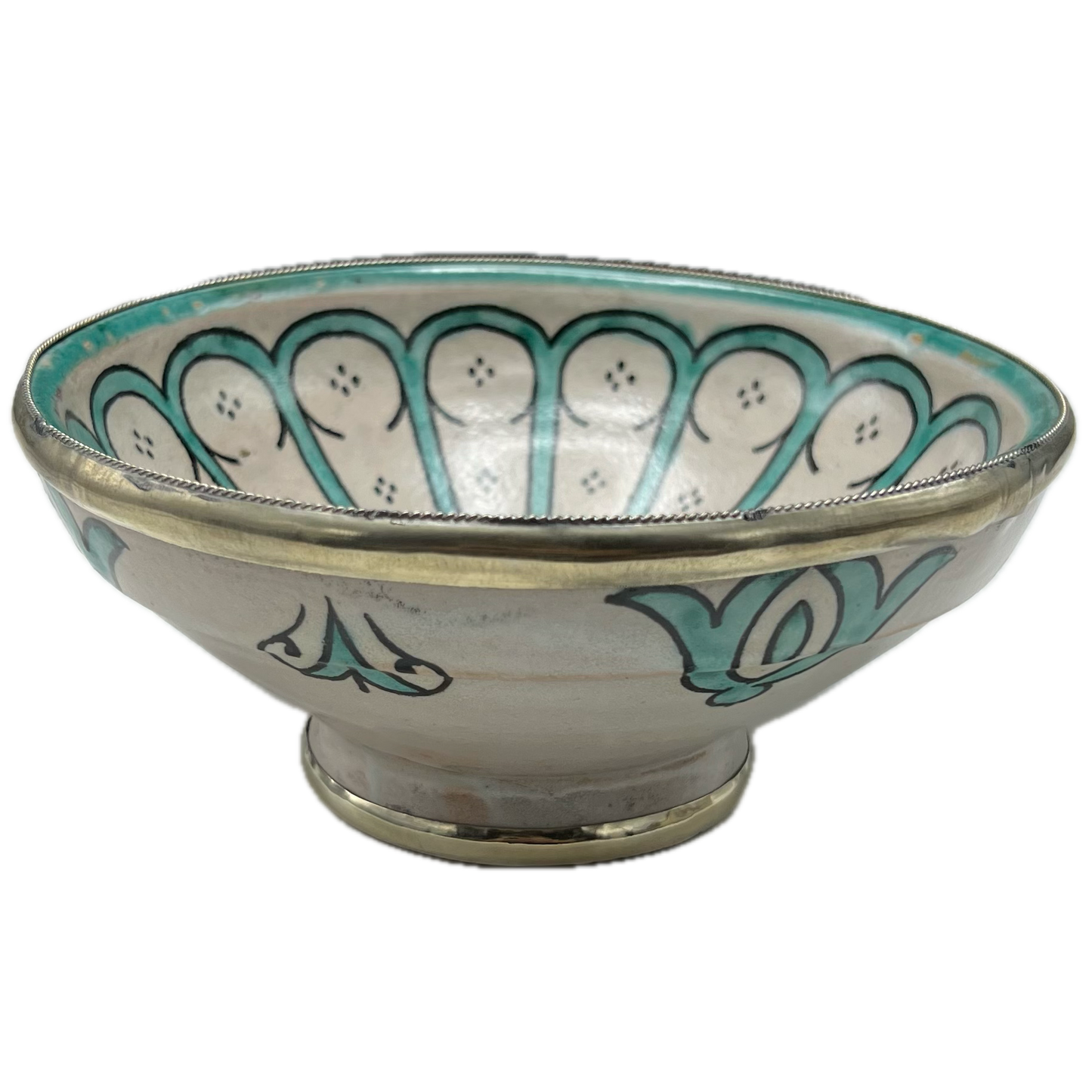 Teal Safi Medium Ceramic Bowl
