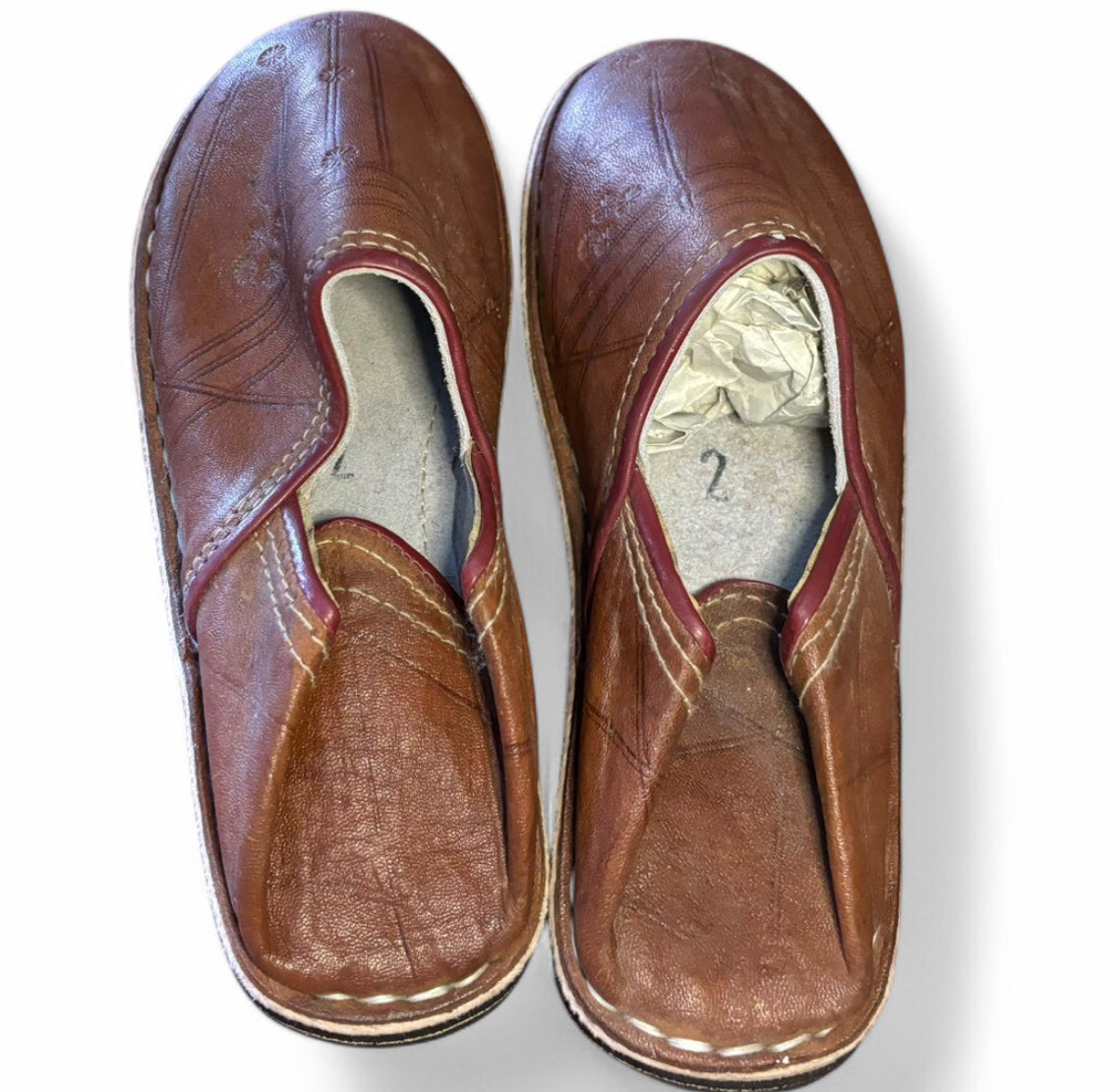 Brown Leather Babouche Slippers