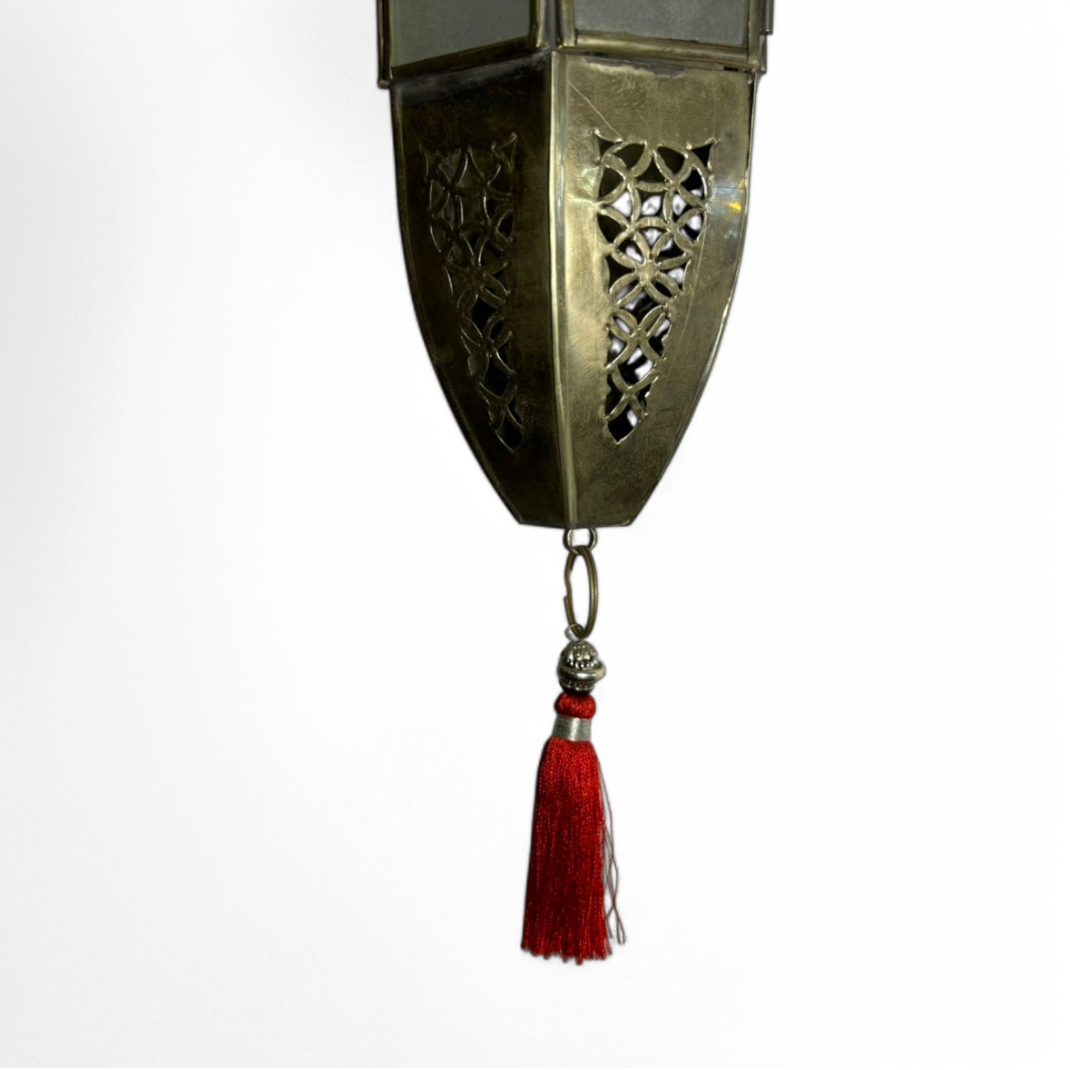 Long Brass & Glass Pendant Lantern
