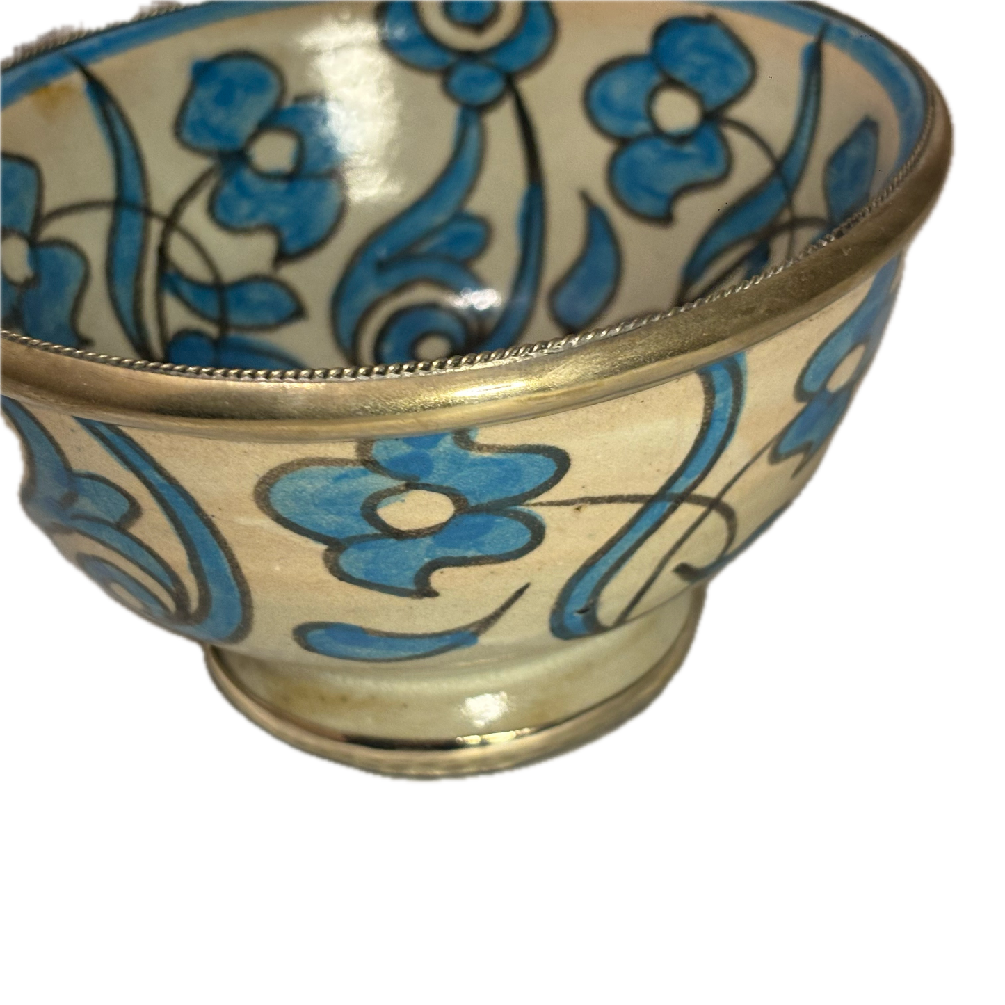 Blue Small Floral Ceramic Bowl