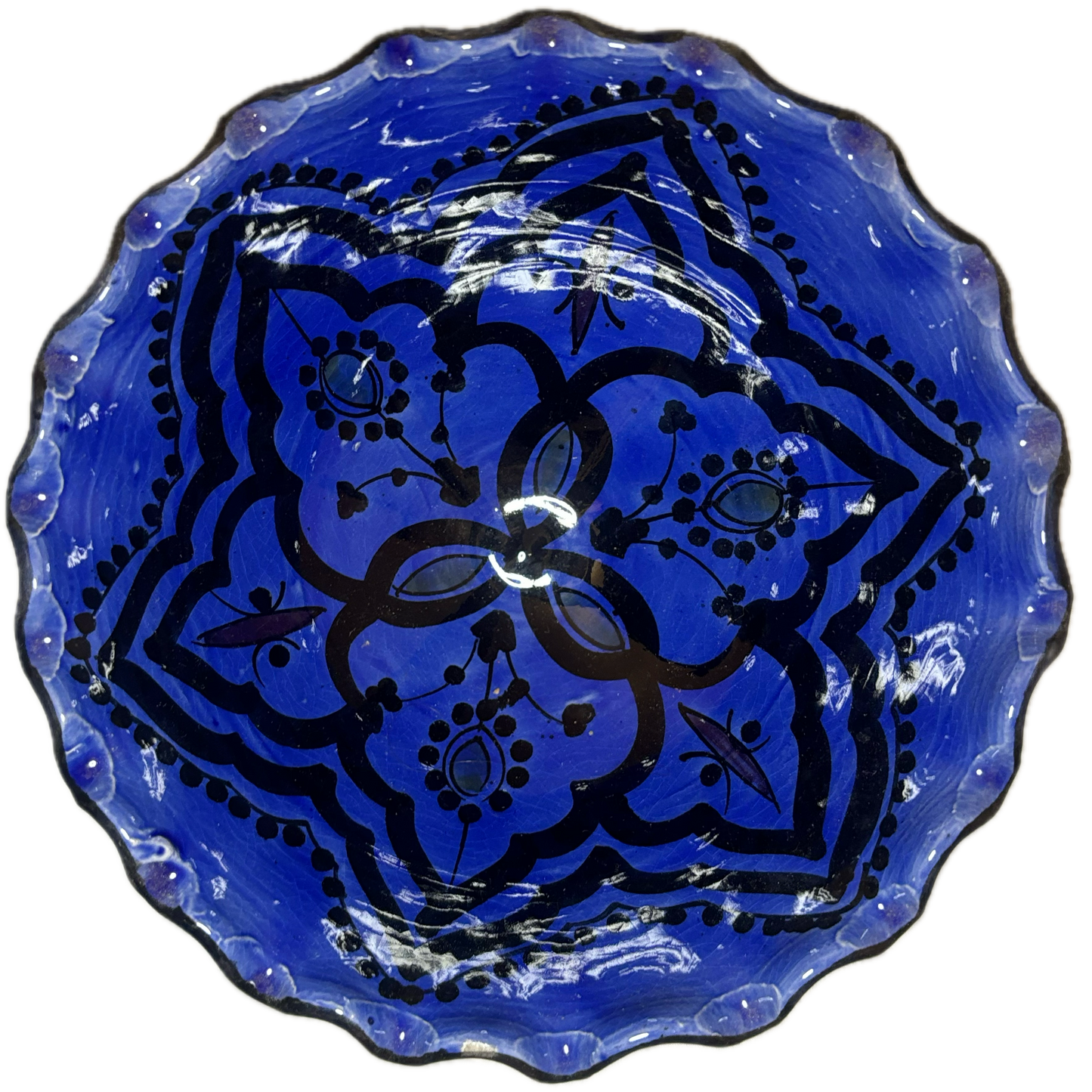 Midnight Blue Safi Fluted Ceramic Bowl