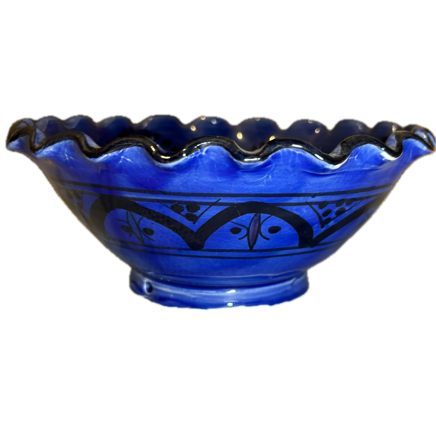 Midnight Blue Safi Fluted Ceramic Bowl
