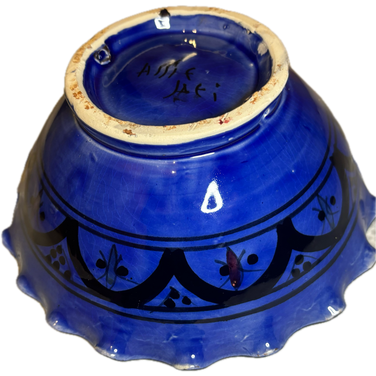 Midnight Blue Safi Fluted Ceramic Bowl