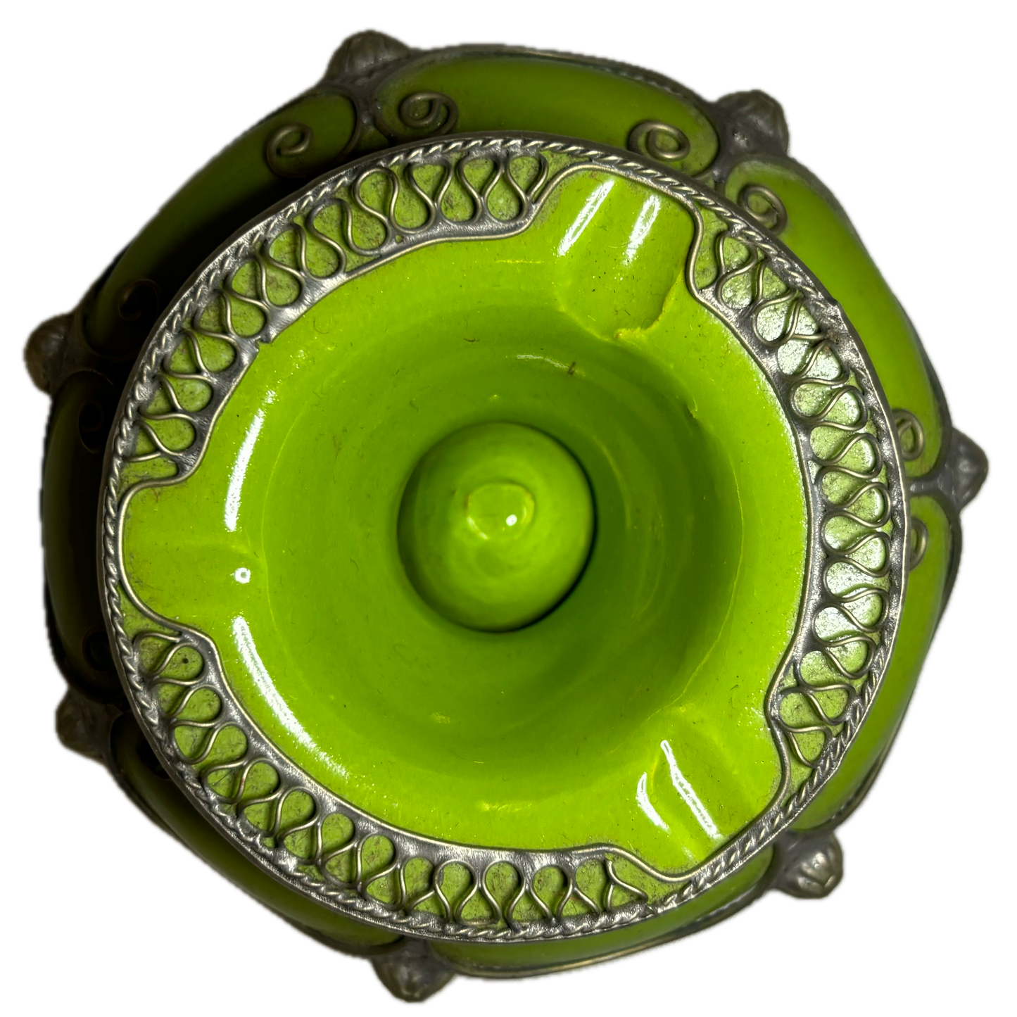 Light Green Metal Embellished Safi Ashtray
