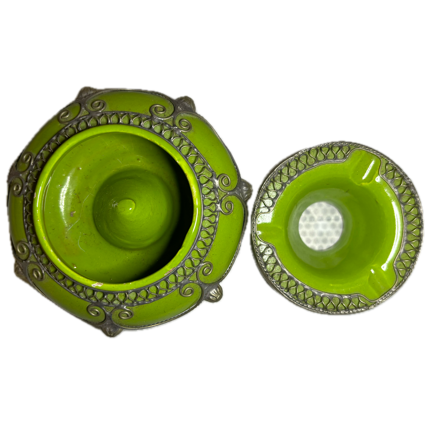 Light Green Metal Embellished Safi Ashtray