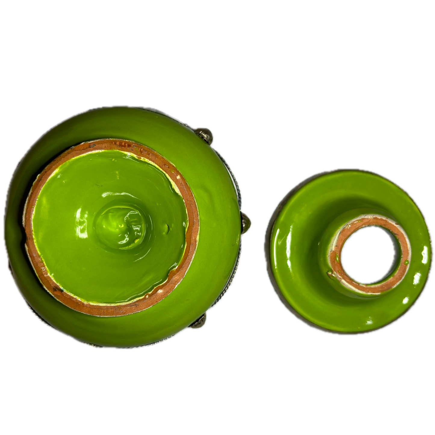 Light Green Metal Embellished Safi Ashtray