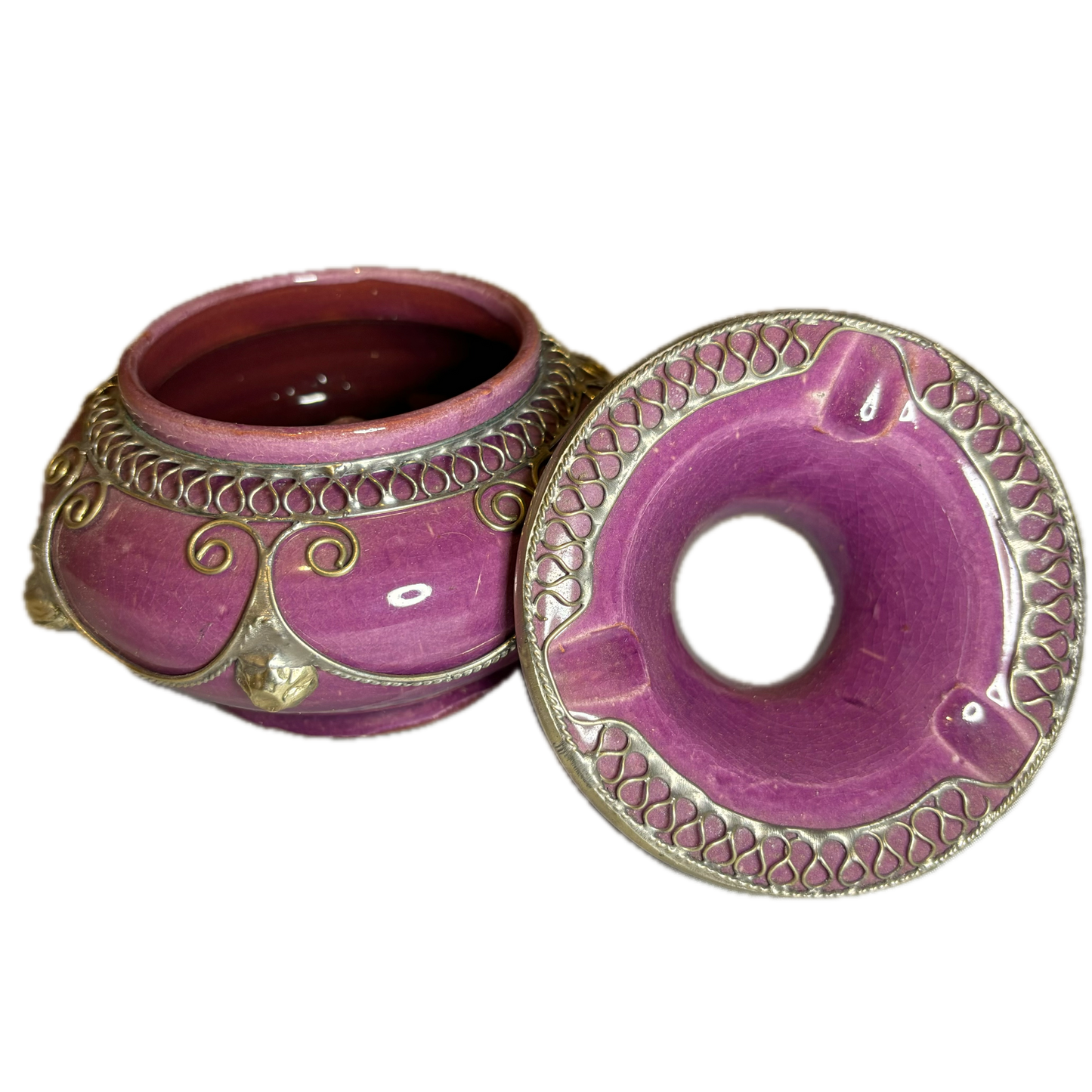 Purple Metal Embellished Safi Ashtray
