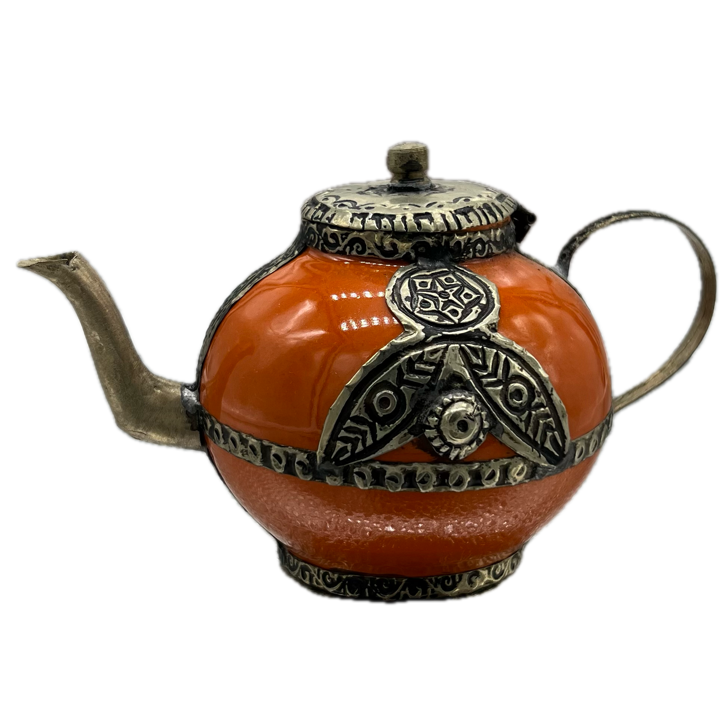 Orange Mini Decorative Teapot
