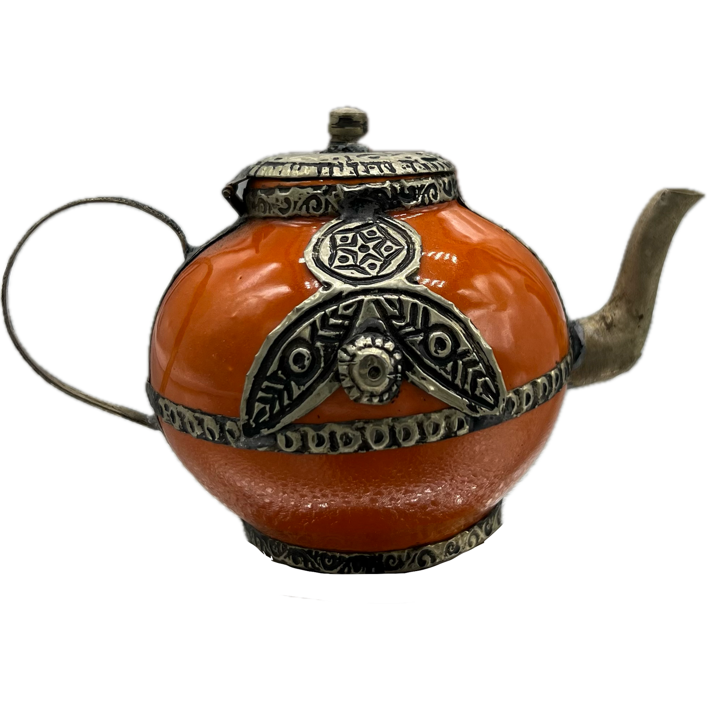 Orange Mini Decorative Teapot