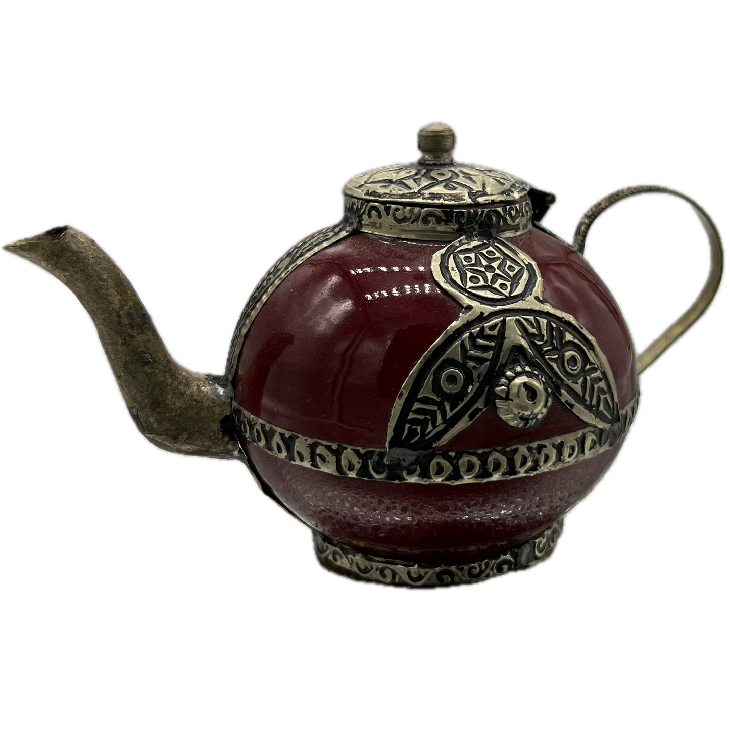 Maroon Mini Decorative Teapot