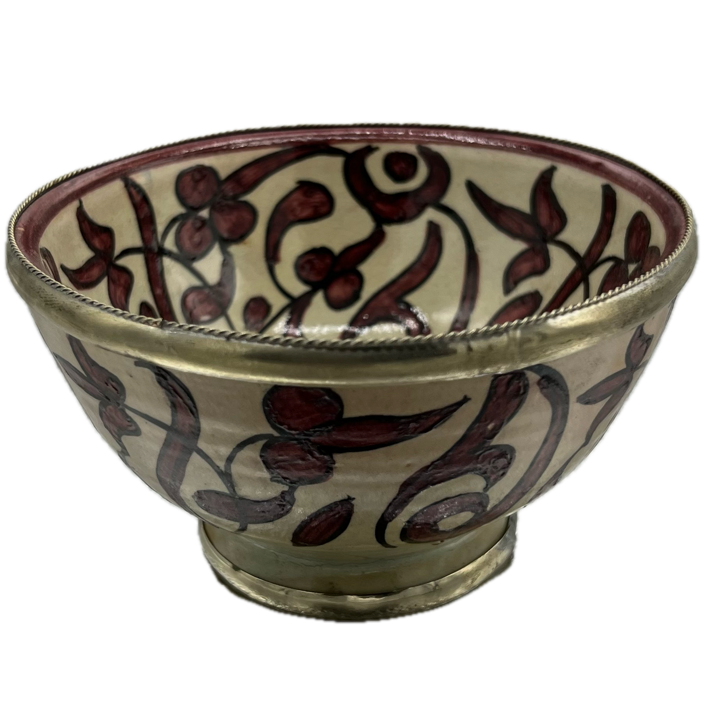 Red Small Floral Ceramic Bowl