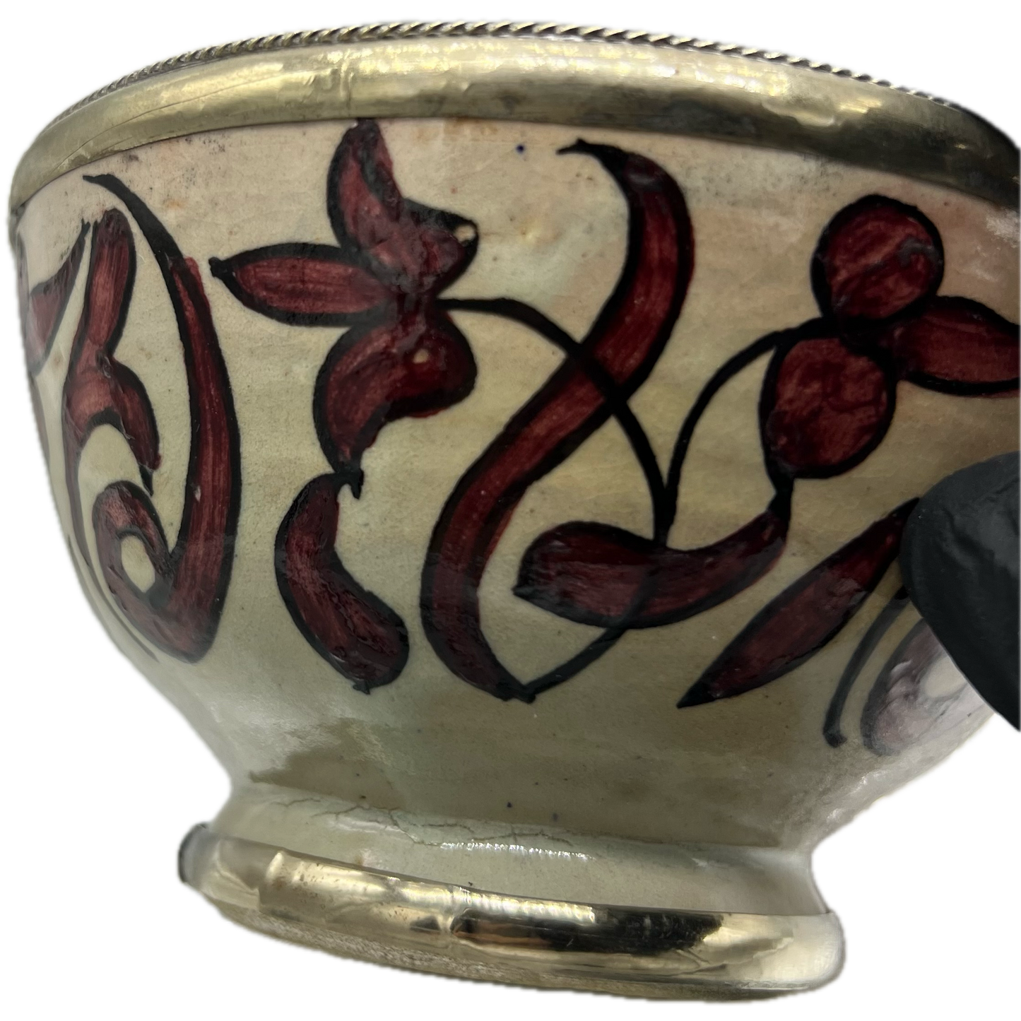 Red Small Floral Ceramic Fes Bowl