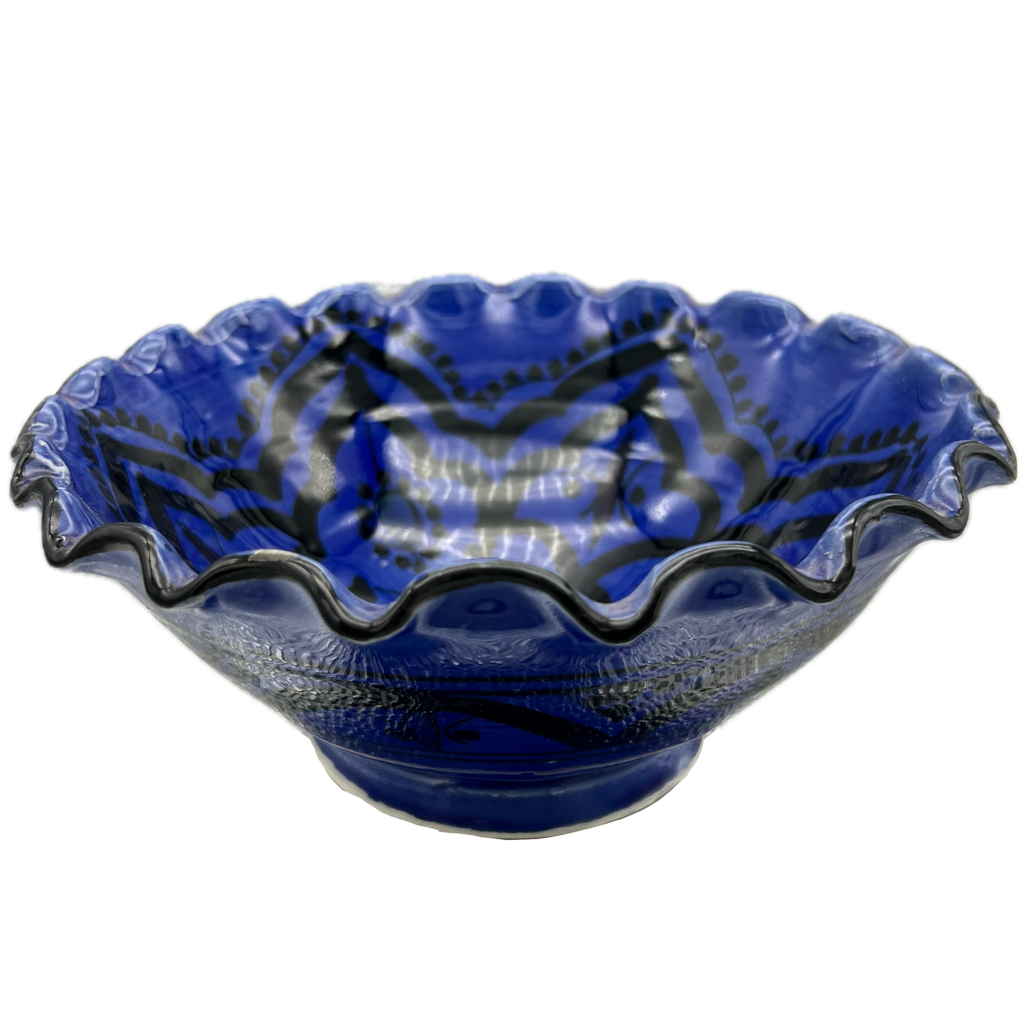 Midnight Blue Safi Fluted Ceramic Bowl