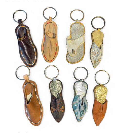 Leather Slipper Key Chain