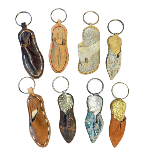 Leather Slipper Key Chain