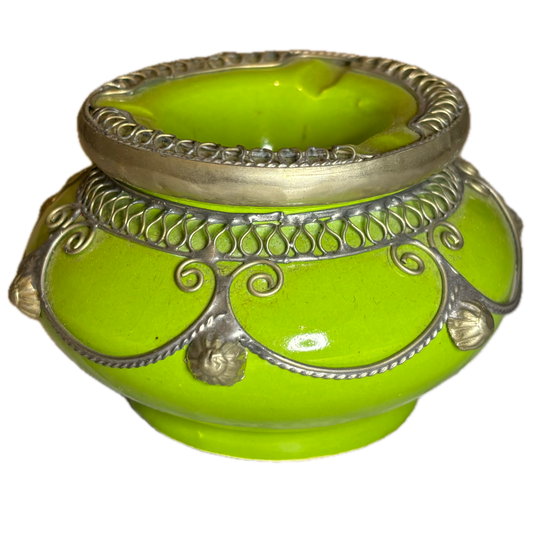 Light Green Metal Embellished Safi Ashtray