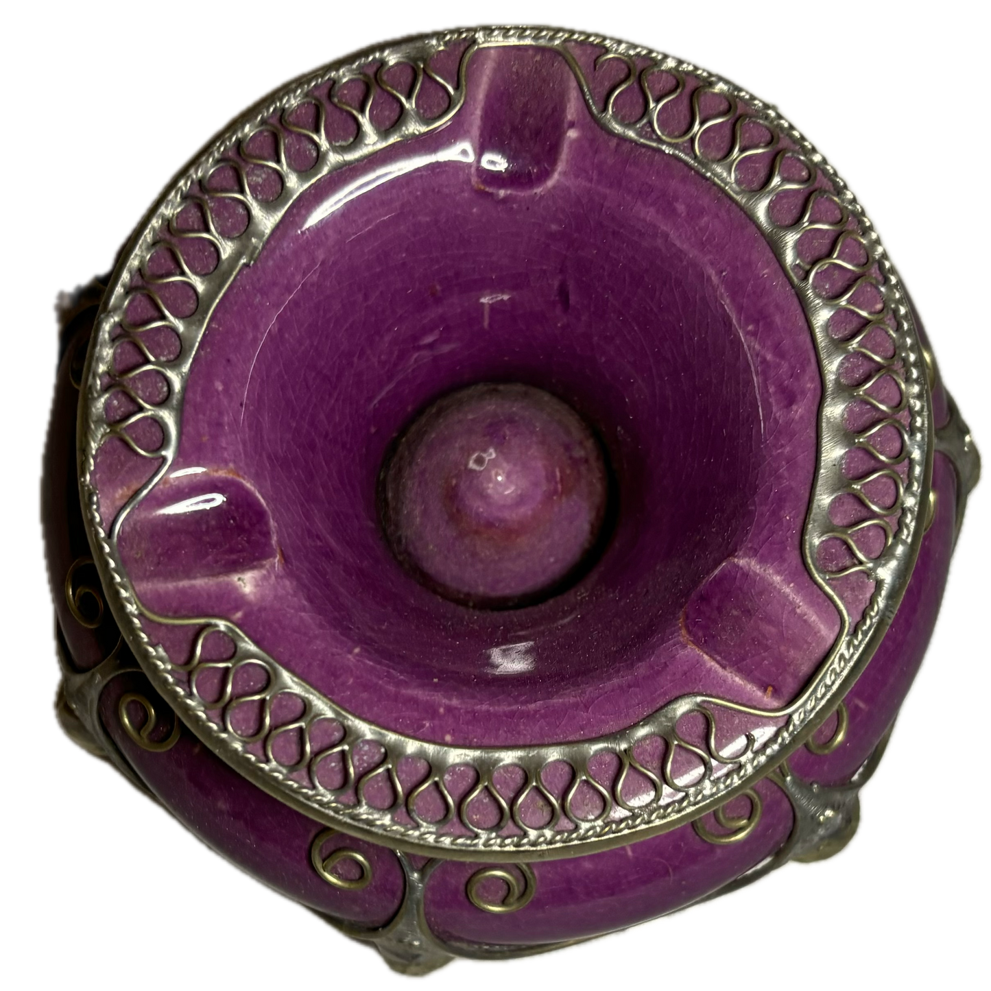 Purple Metal Embellished Safi Ashtray