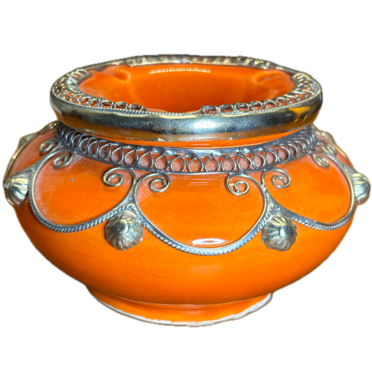 Orange XL Metal Embellished Safi Ashtray