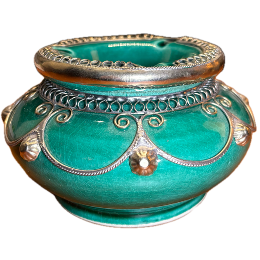 Green XL Metal Embellished Safi Ashtray