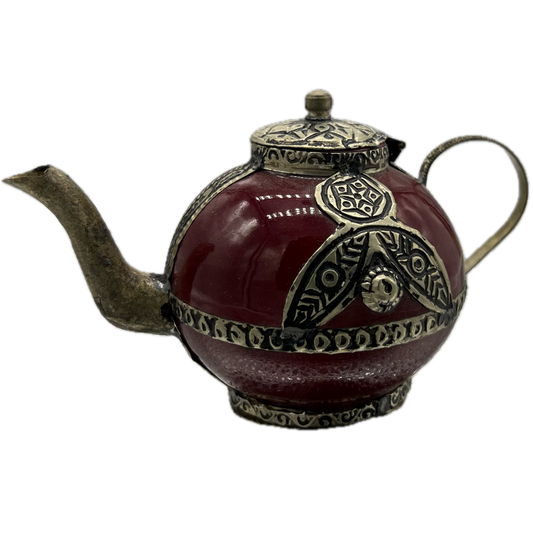 Maroon Mini Decorative Teapot