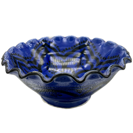 Midnight Blue Safi Fluted Ceramic Bowl