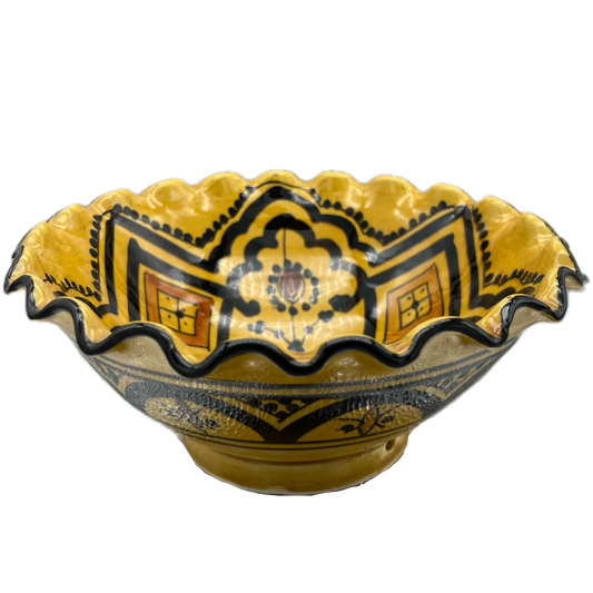 Yellow Safi Fluted Ceramic Bowl